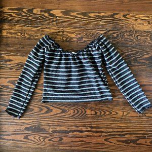 Urban Outfitters Off The Shoulder Cropped Shirt